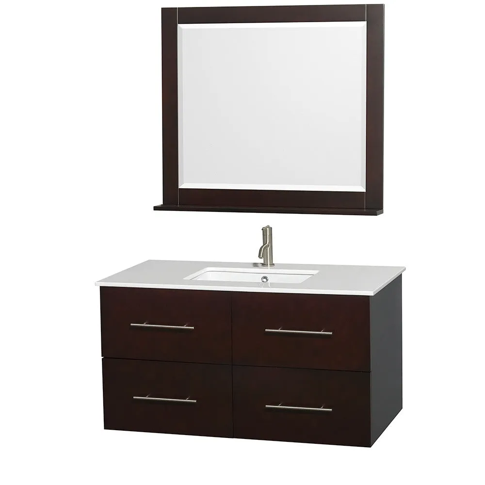 WYNDHAM COLLECTION Centra 42-Inch Single Bathroom Vanity Set - Espresso