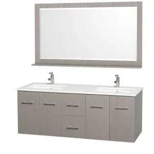 WYNDHAM COLLECTION Centra 60-inch double bathroom vanity set - Gray Oak