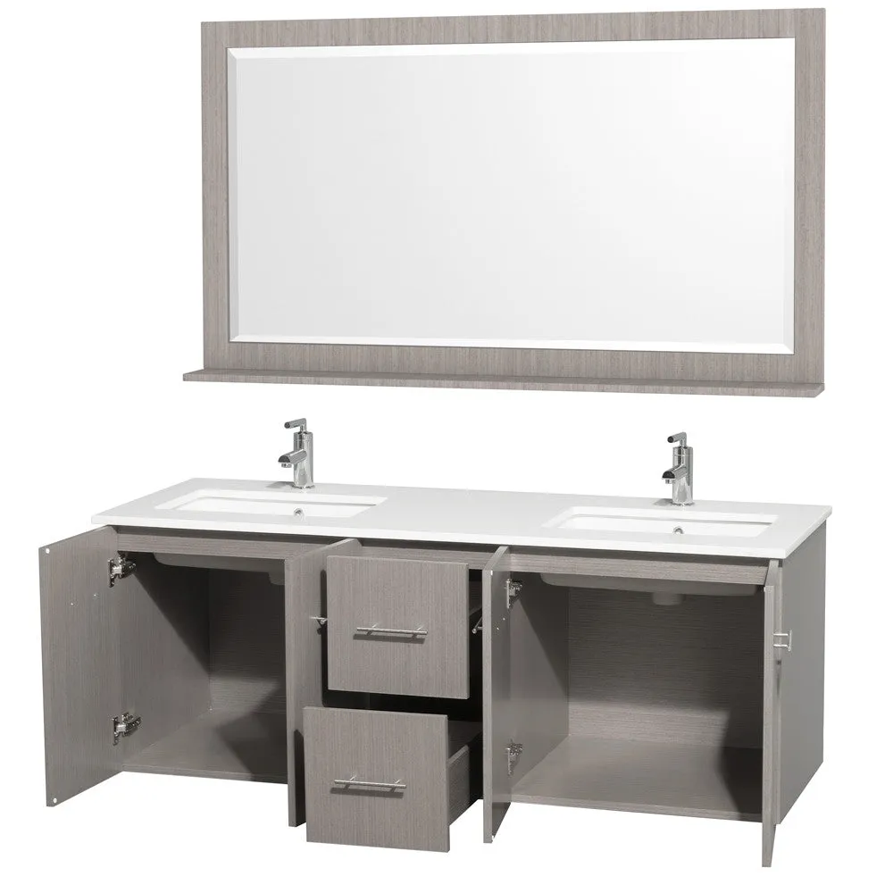 WYNDHAM COLLECTION Centra 60-inch double bathroom vanity set - Gray Oak