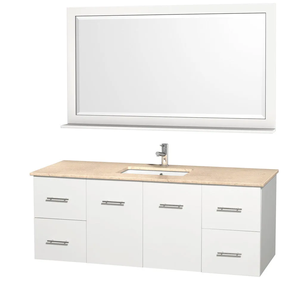 WYNDHAM COLLECTION Centra 60-inch Single Bathroom Vanity Set - White